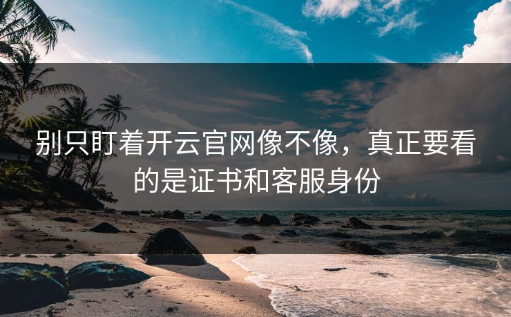 别只盯着开云官网像不像，真正要看的是证书和客服身份